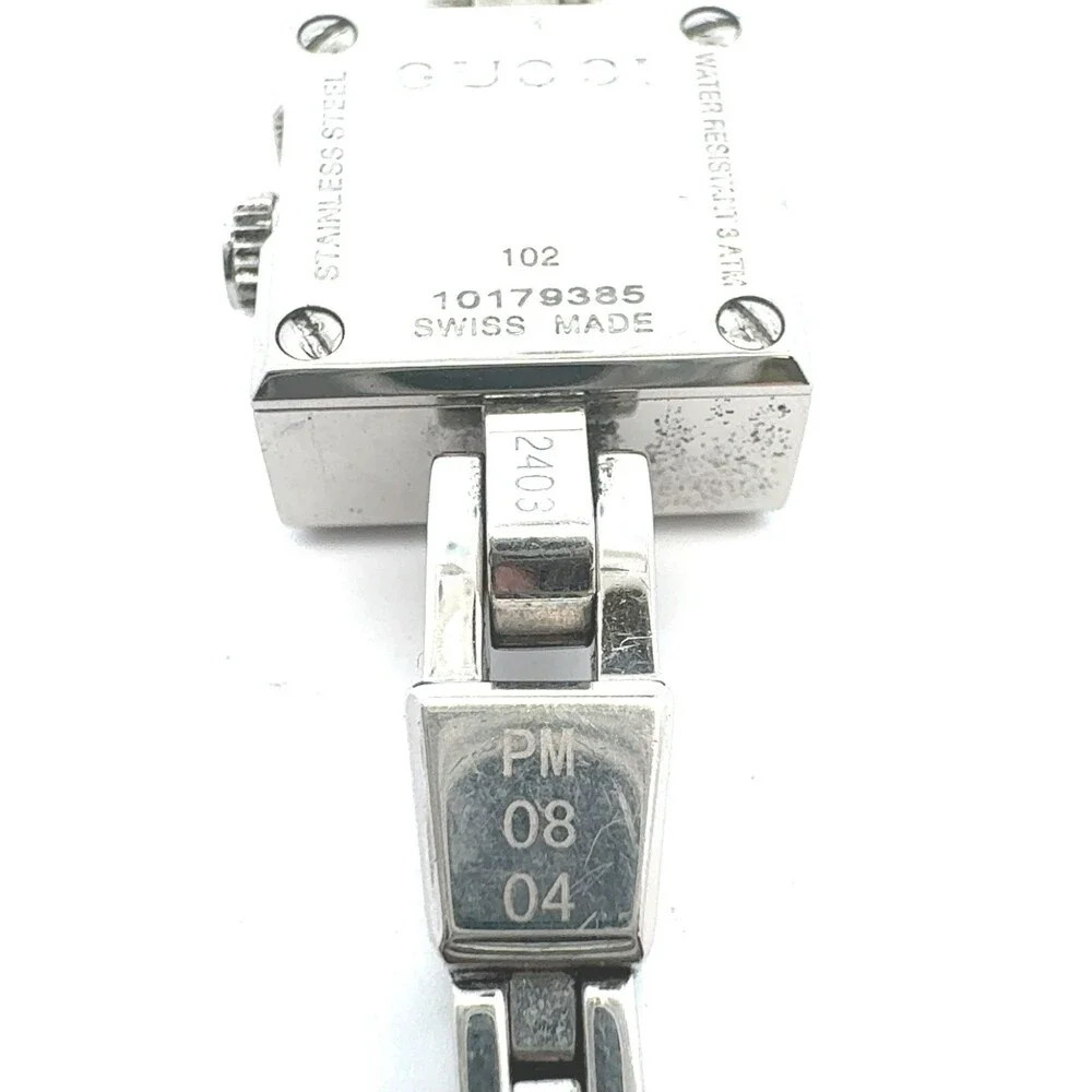 Vintage Gucci Mini G 102 Black Dial Stainless Steel Petite Ladies Wristwatch